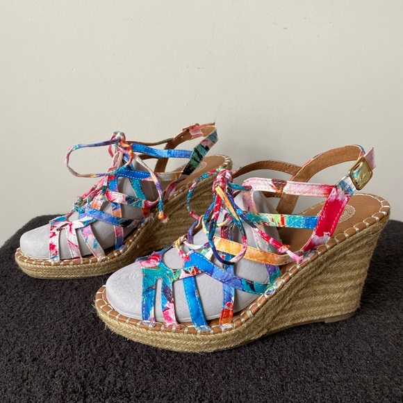 SO Women’s Multi Color Lace Up Espadrilles - Size 7.5 - Picture 4 of 9